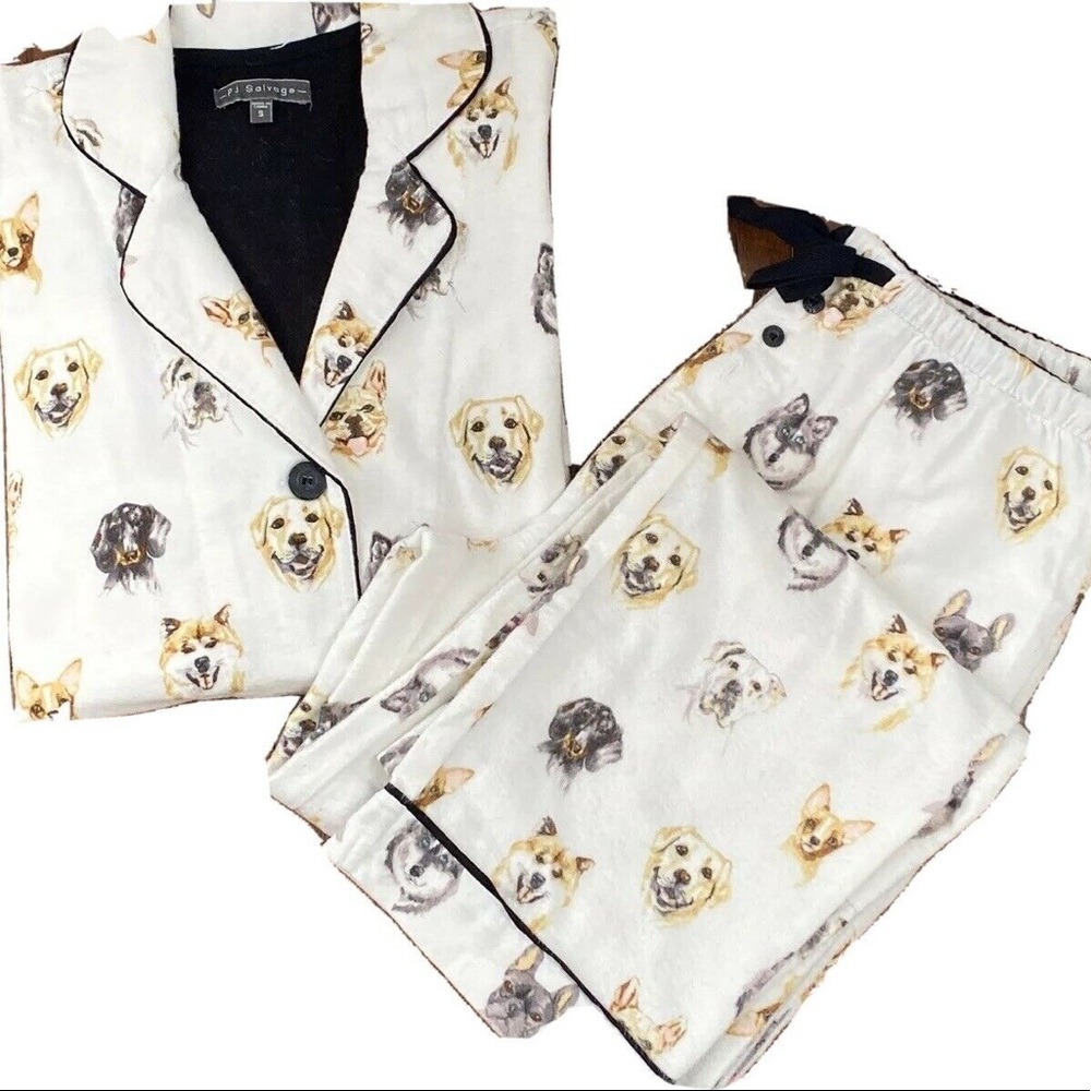 PJ Salvage Dog Print Pajama Set - S